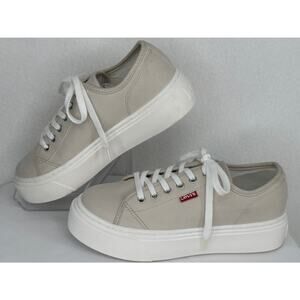 Levi's Dakota Synthetic Suede Low Top Casual Lace Up Stone Color Sneakers 7